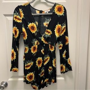 Ava Sunflower Long Sleeve Romper